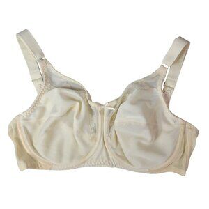 Bali Underwire Bra Beige 34DDD Unpad Adj Wide Straps Full Cover #0180 ILGWU VTG